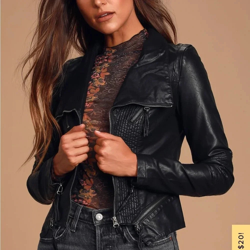 ! Women’s Black Jacket vegan leather LuLus brand. Small